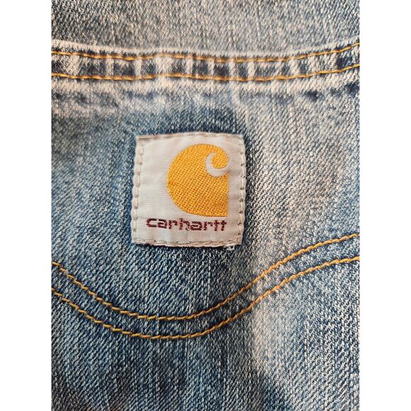 Carhartt Relaxed Straight Jeans 40x30 Durable Workwear Blue Denim B320-WTB - Picture 3 of 6